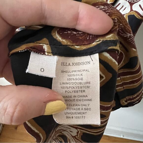 Ulla Johnson Mariam Dress Silk Midi Dress in Onyx - Picture 7 of 9